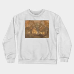 Interior of a Dormitory of the Ipswich Blackfriars at the End of its Period of Occupation by Ipswich School by John Sell Cotman Crewneck Sweatshirt